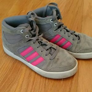 Adidas Grey Pink Suede Hi top